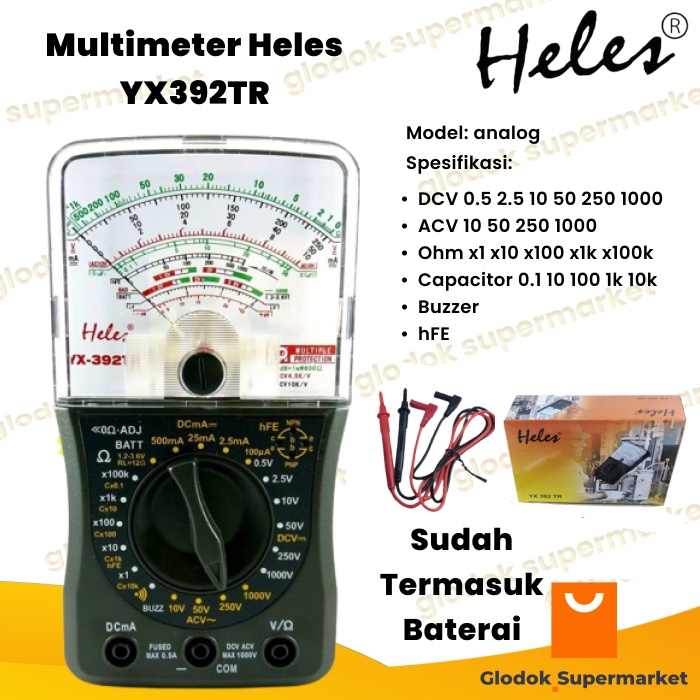 Avometer Heles YX392TR Multimeter Analog YX 392 TR Multitester YX-392TR