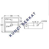 Wastafel/Kotak/Minimalis/Sericite 2050/Putih/White/Body Only/Wastafel Ajah