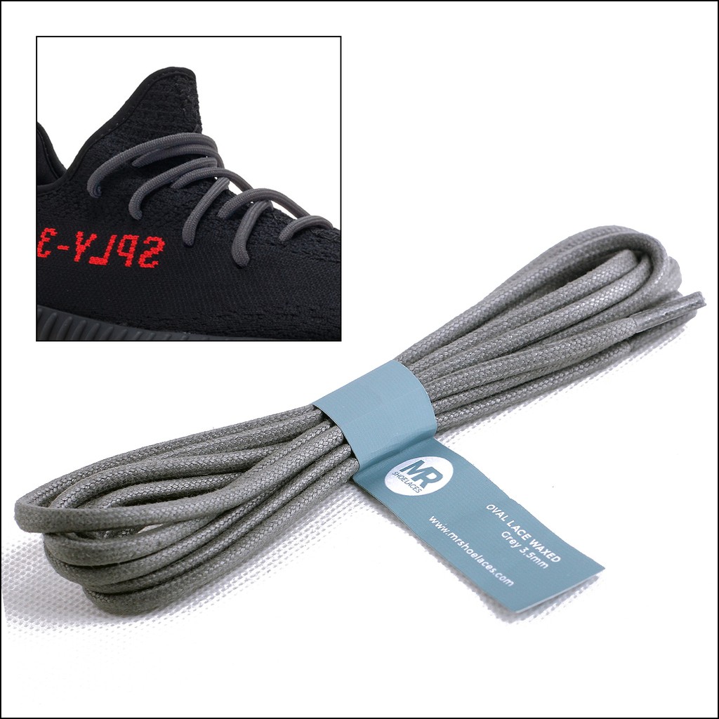 MR Shoelaces FC06 Abu-Abu GRAY Tali Sepatu Lilin Oval 3.5mm (Waxed Laces) 50cm 70cm 80cm 100cm 120cm 150cm 200cm - Premium Shoelace