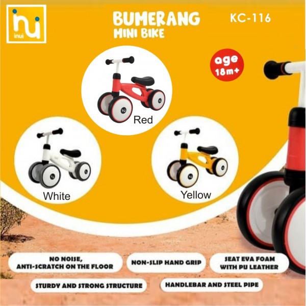 Sepeda Inui Balance Bike Bumerang London Mini Bike Mainan Ride On Toy Trike Anak Tanpa Pedal Murah