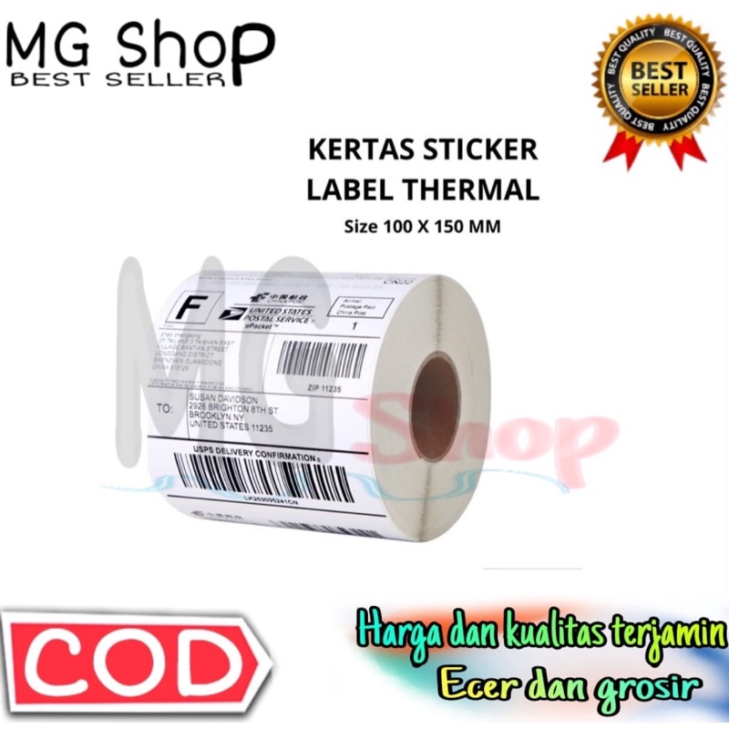 Label Sticker Thermal Model Lipat 100x150 / Kertas sticker thermal 500 pcs / Label Thermal 100x150