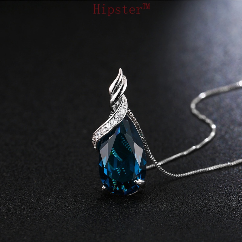 Hot Sale Classic Fashion Temperament Natural Sapphire Pendant Necklace