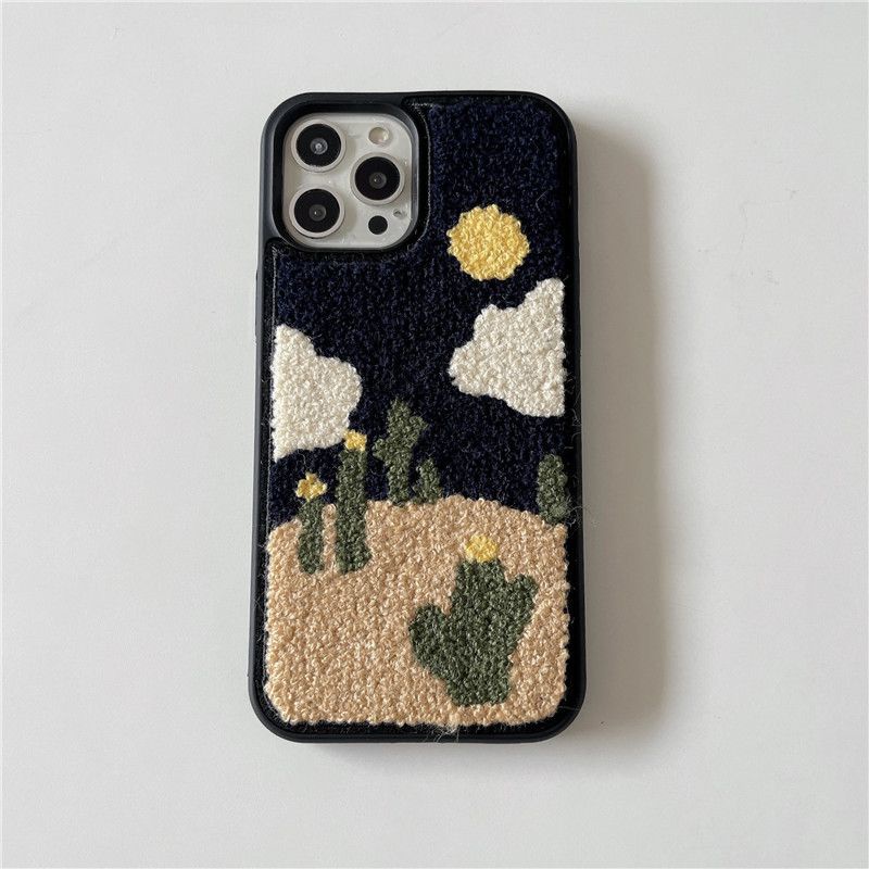 Summer dark night knitted case iphone x xs max xr 11 12 13 pro max