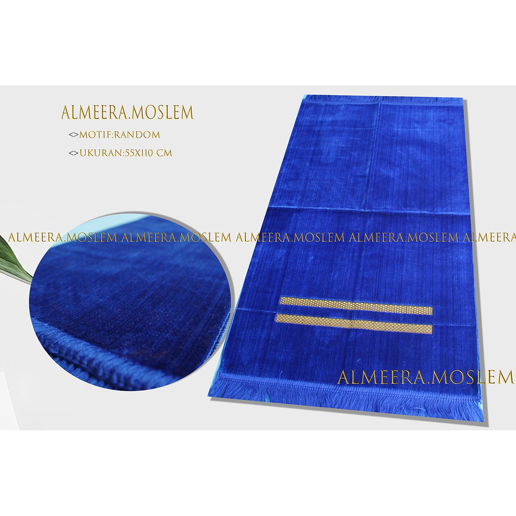 Sajadah Turkey Turki Motif Polos Minimalis Ukuran Medium 55x110 Perlengkapan Sholat  By Almeera