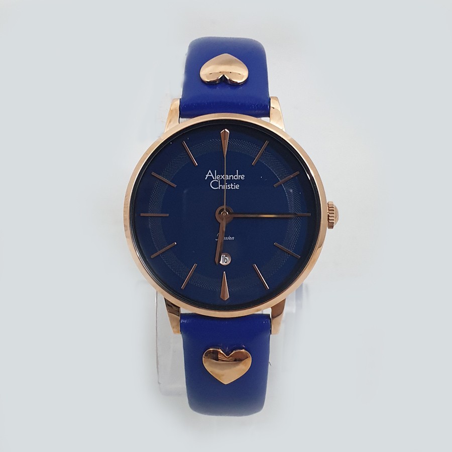 Alexandre Christie Ac2774 Rosegold Blue, Jam Tangan Wanita, Original