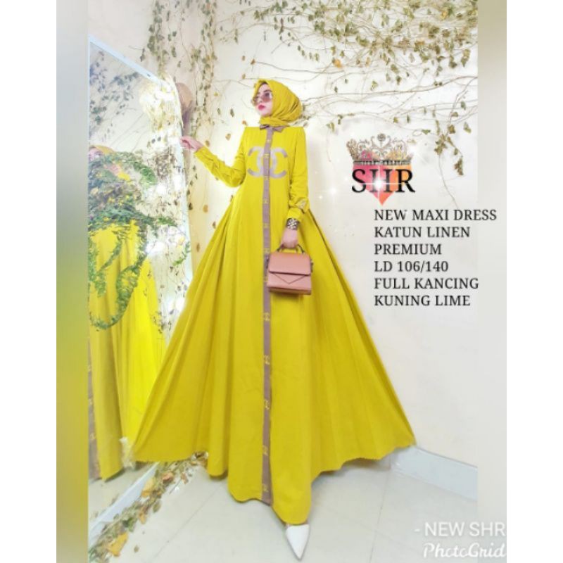 ready Maxi New DRESS SHR ORI full kancing