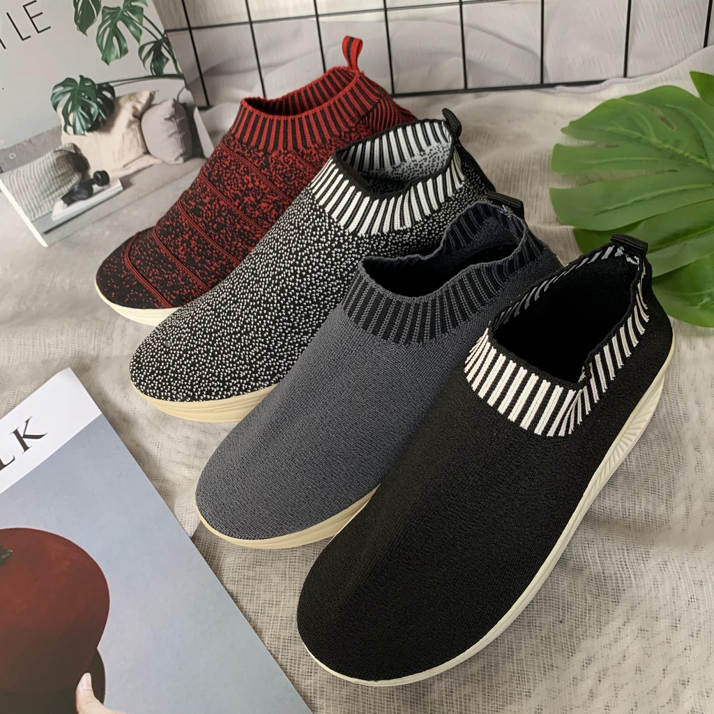 (HARGA PROMO = PACKING TANPA KARDUS) sepatu sport cewek kaos kaki KLK.01 1 wedges  Sepatu Wanita Wedges Terbaru Korea Casual Nyaman Sepatu Rajut Wedges Sepatu Anyaman Wanita Women Shoes Sepatu Wanita Kerja Sepatu Wanita Sneaker Running Fashion Sho