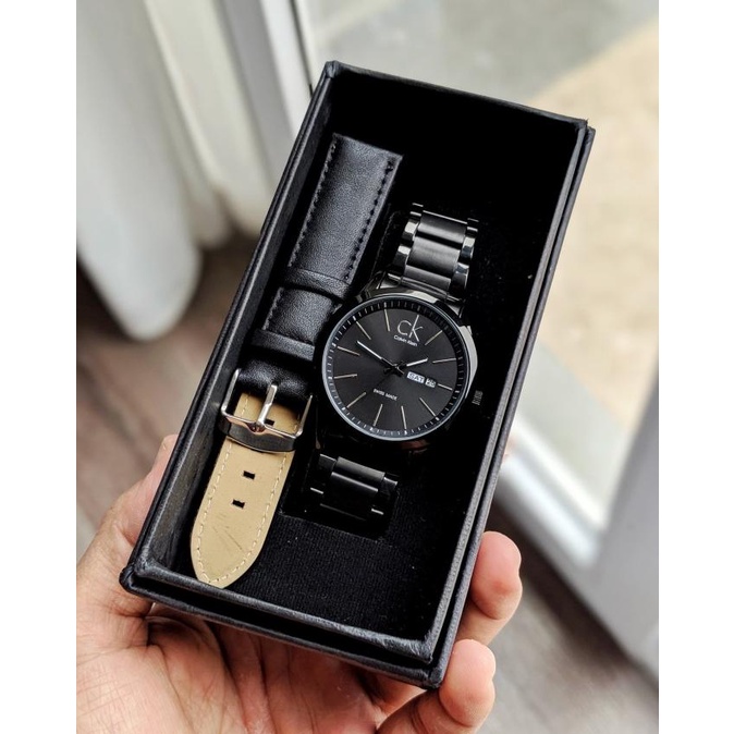 RECOMENDED JAM TANGAN RANTAI CK DAY FULL BLACK