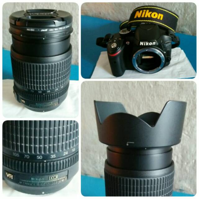 Kamera DSLR Nikon D3200 lensa upgrade 18-105 + filter lensa DSLR Camera Nikon 3200 BONUSS TAS KAMERA