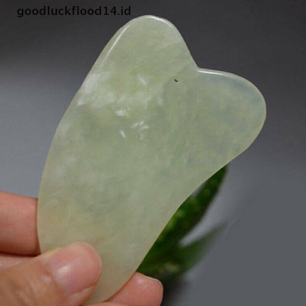 [OOID] Gua Sha Natural Green Jade Quartz Crystal Stone Crystal Bodys Massage Board Tool  ID