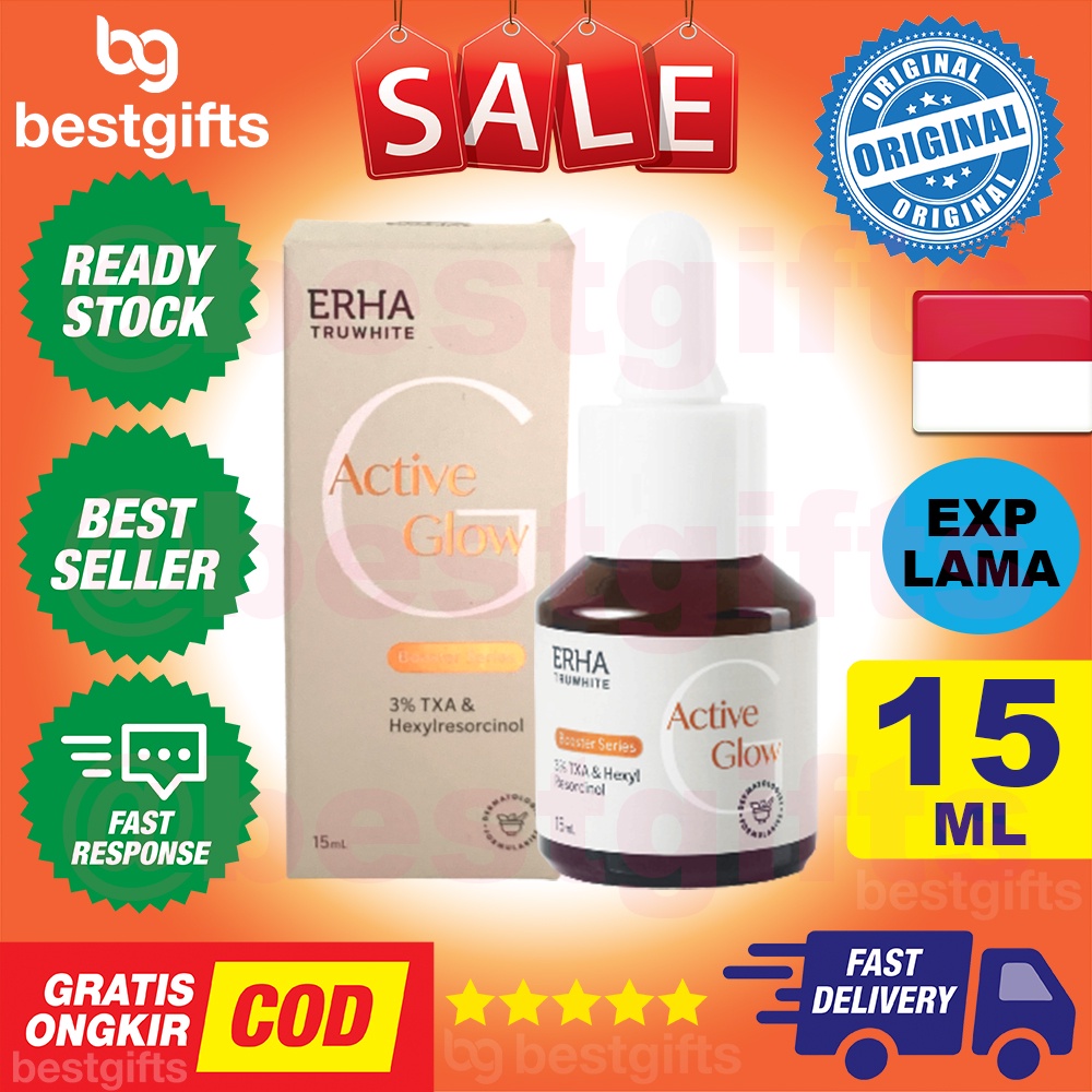 ERHA TRUWHITE ACTIVE GLOW BOOSTER SERIES 3% TXA HEXYL RESORCINOL BOOSTER PENCERAH KULIT WAJAH 15 ML