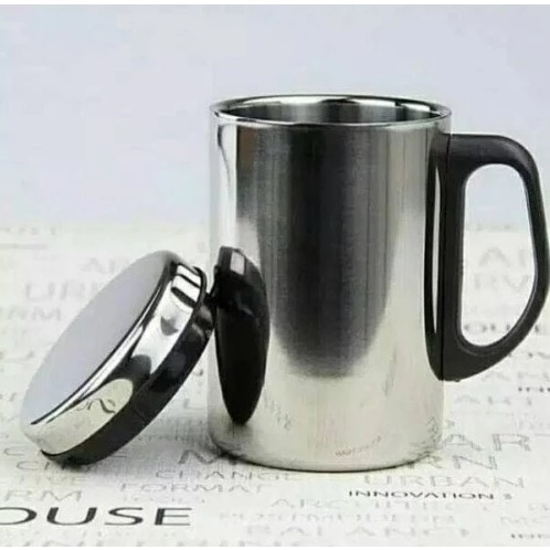 [DEASHOP] MUG STAINLESS STEEL CANGKIR GELAS MINUM THERMOS AIR PANAS DINGIN 500 ML