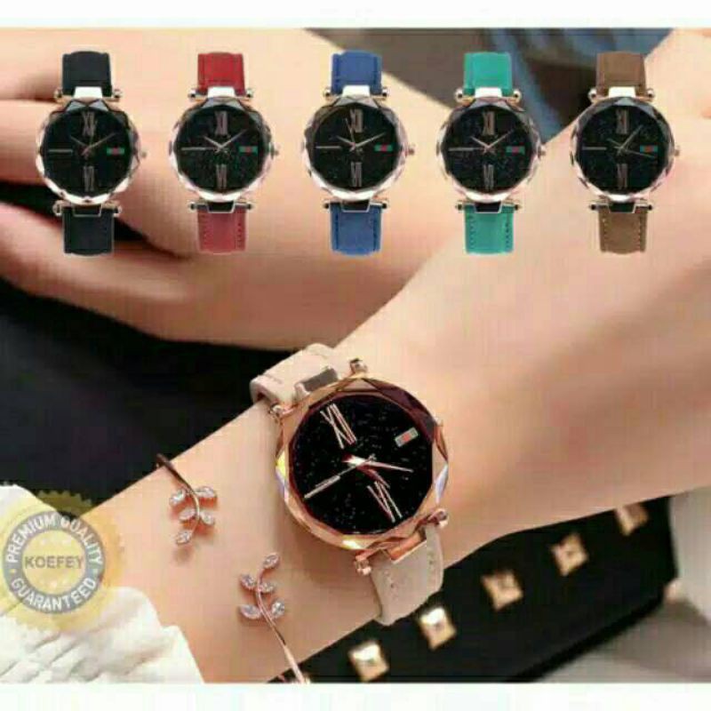 (Grosir)Jam Tangan Wanita Fashion Strap Kulit(Terima Cod)