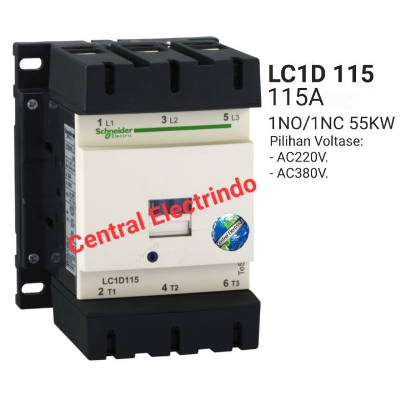 Kontactor Contactor LC1D115 115A 1NO 1NC.