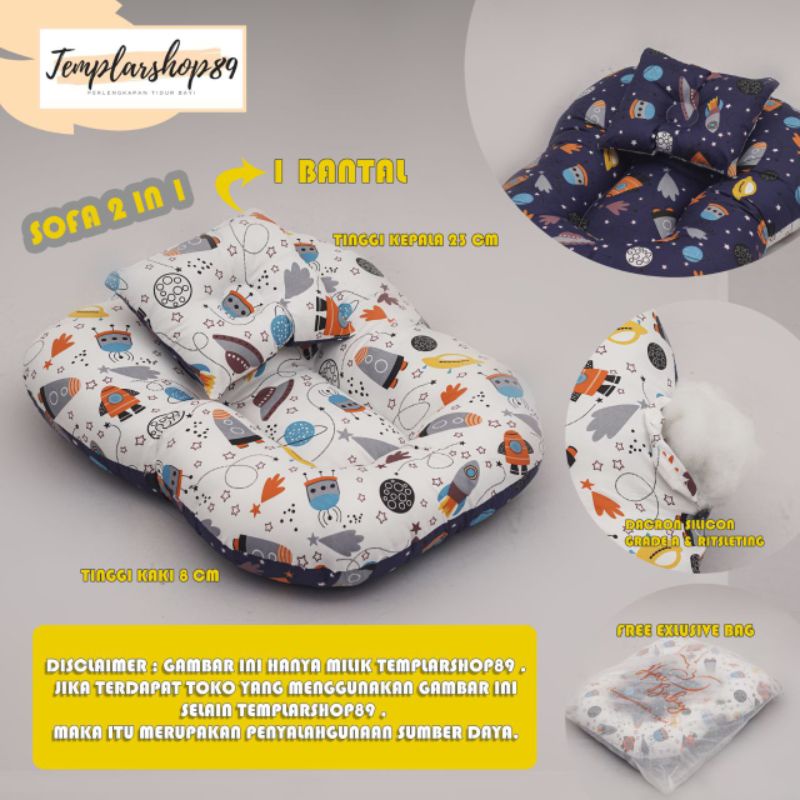 Jumbo] Sofa Bayi Ukuran Besar / kasur bayi multifungsi ( FREE Bantal + TAS )