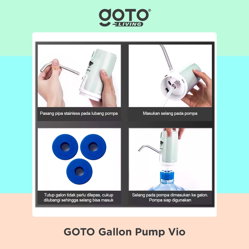 Pompa Galon Elektrik Goto Vio Dispenser Air Minum Recharge Portable Electric Gallon Pump