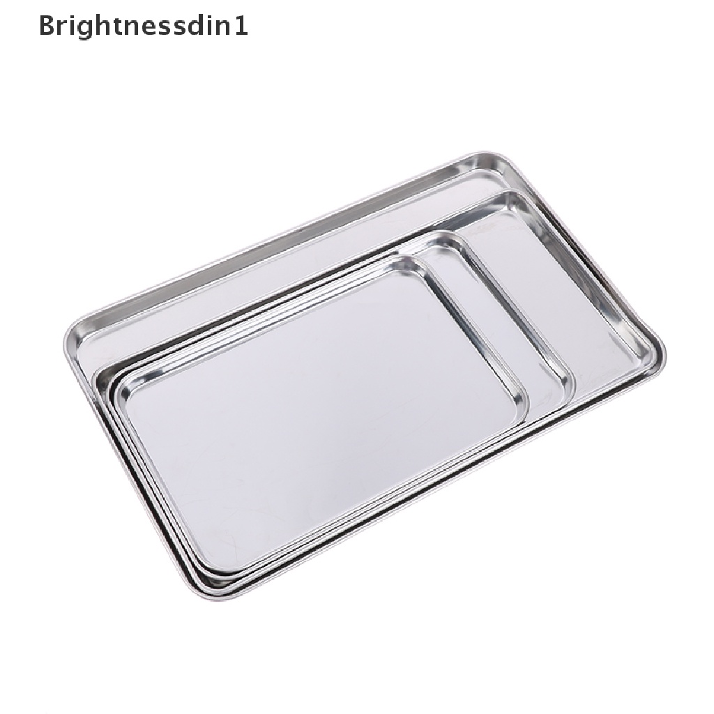 (Brightdin1) Nampan Persegi Panjang Bahan Stainless Steel Untuk Dapur