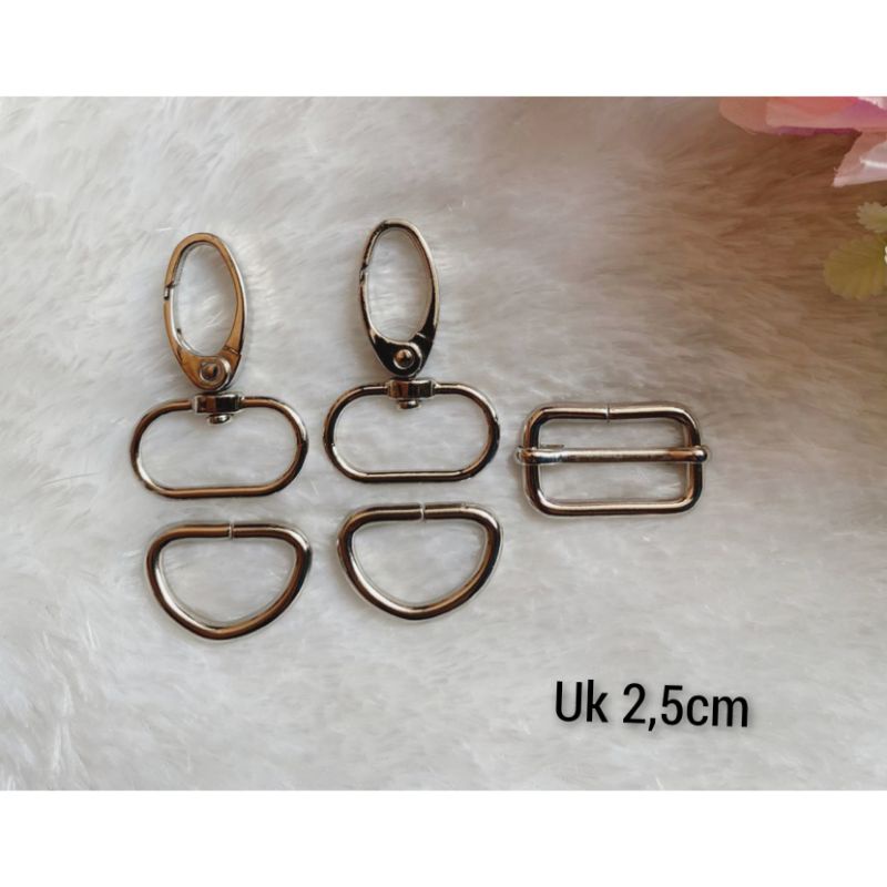 Set ring besi uk 2cm dan 2,5cm warna nikel silver