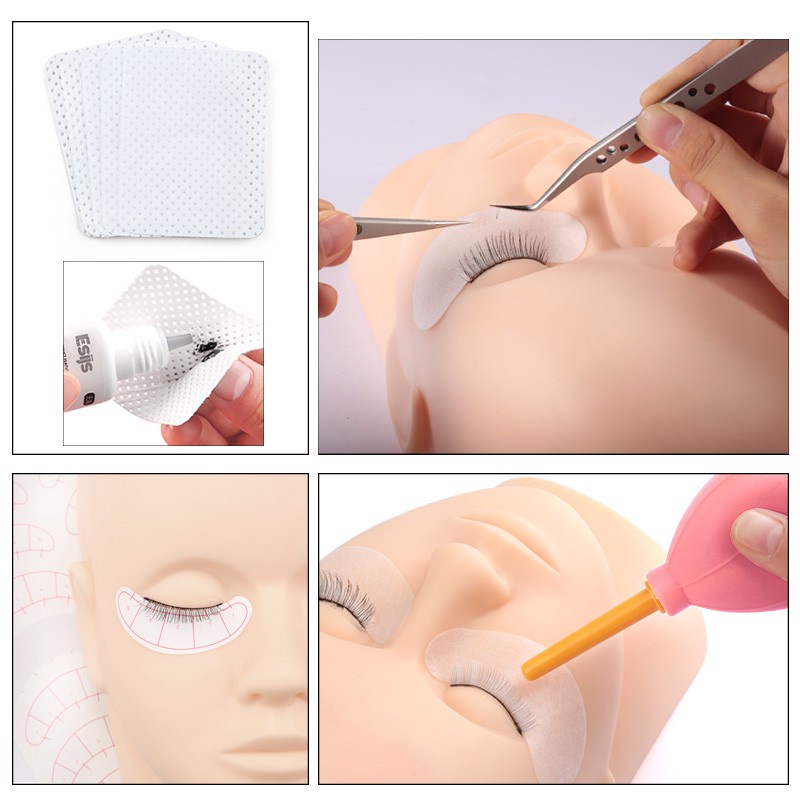 10in1 Training Set Ekstensi Bulu Mata Palsu Bantalan Mata Cincin Lem Brush Tape Glue Holder Kit Untuk Eyelash Grafting