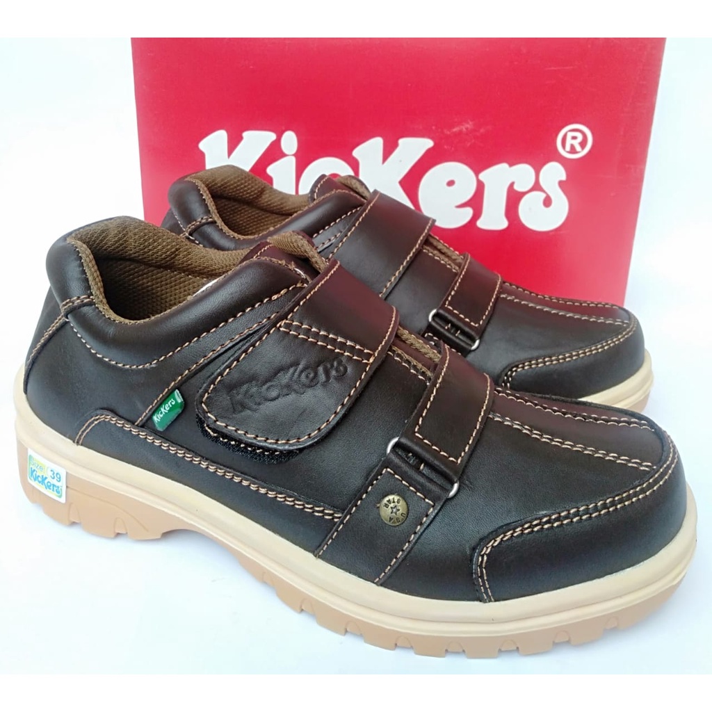 Kickers sepatu pria kulit asli original casual santai kasual slip on tanpa tali terbaru perekatselop