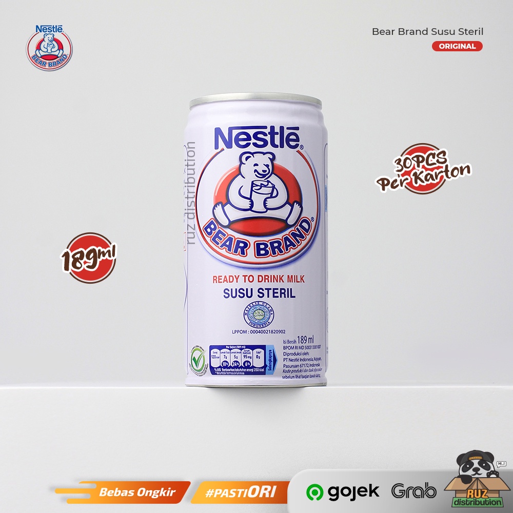 Bear Brand Susu Beruang 189ml 1 Karton 30Pcs - BearBrand 189 ml 1 Dus