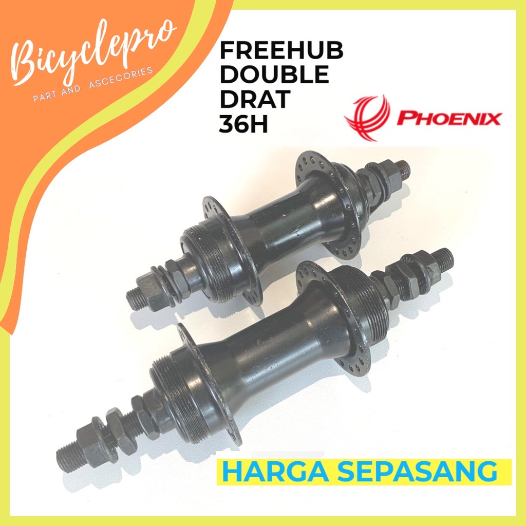 HUB 36 HOLE DOUBLE DRAT ULIR FREEHUB SEPEDA