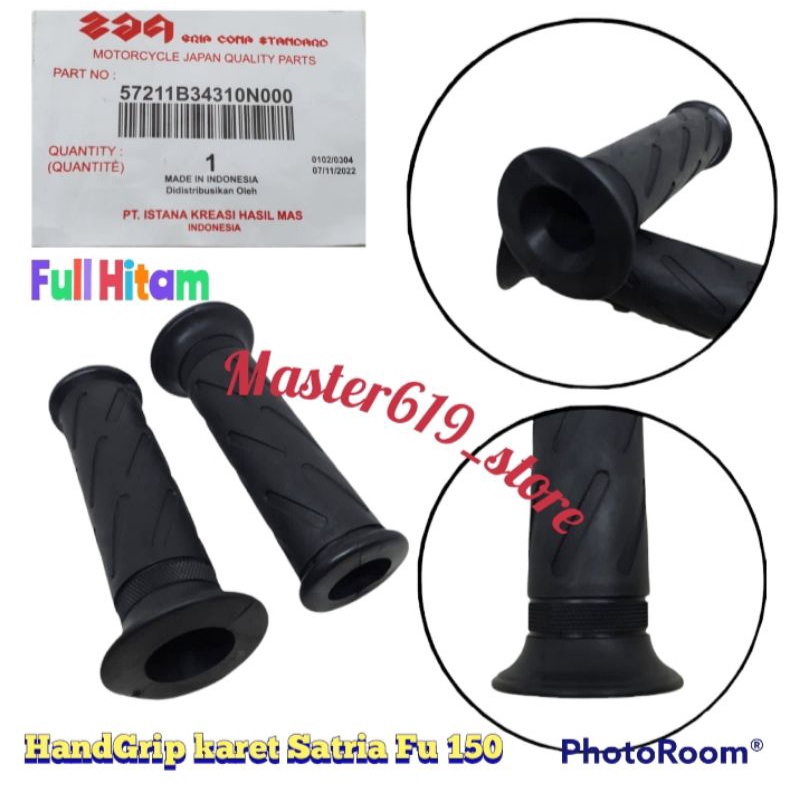 HANDGRIP HANDPAD KARET FULL HITAM / PEGANGAN STANG SUZUKI SATRIA FU 150