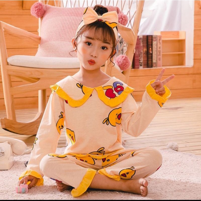 Baju tidur pp/cp anak perempuan import murah pakaian rumah import  2-13thn C15-A8