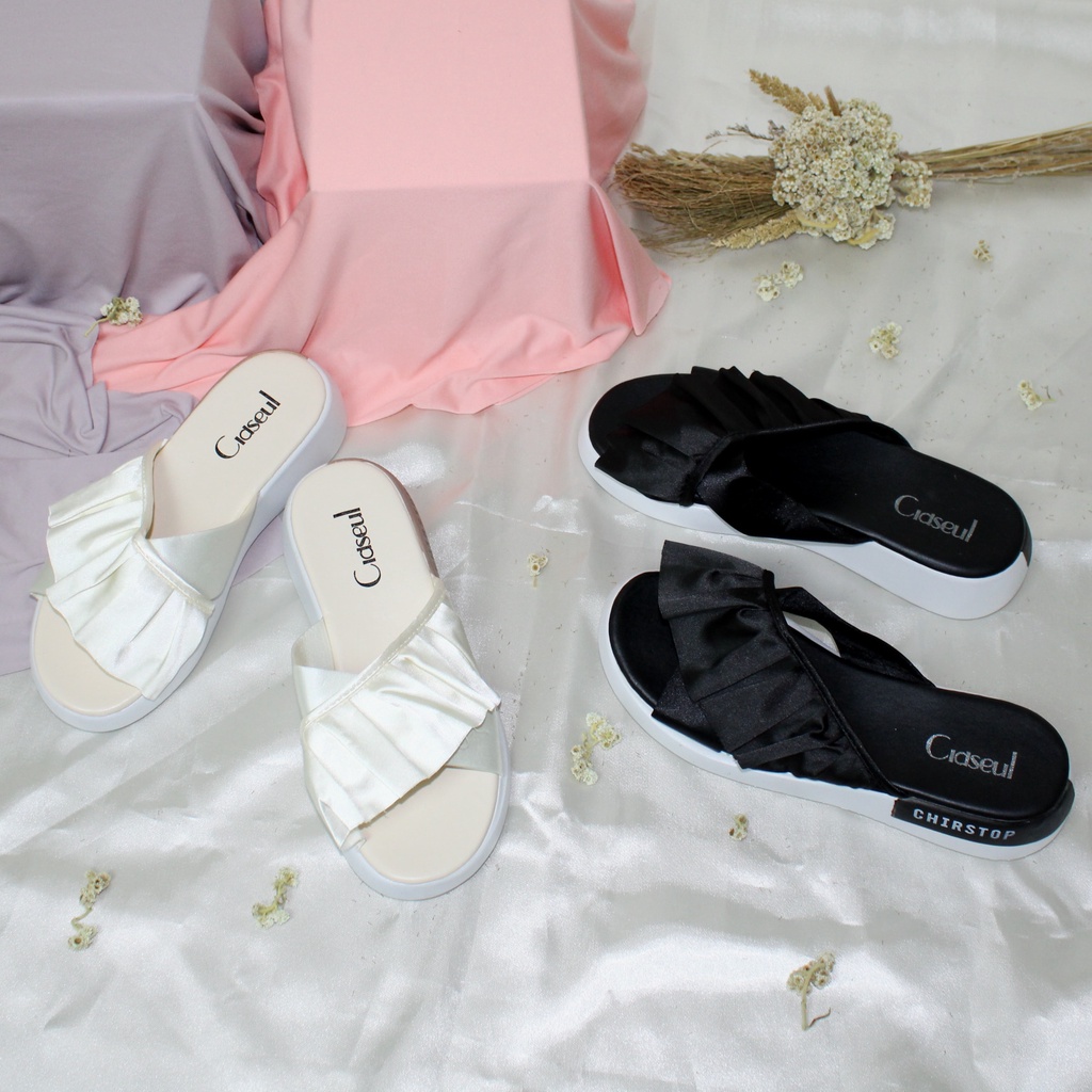 Free BOX Sandal Wanita Wedges Korean Style Elegant Sandal Cewek Model Kekinian Sandal Perempuan Fashionable NS6685