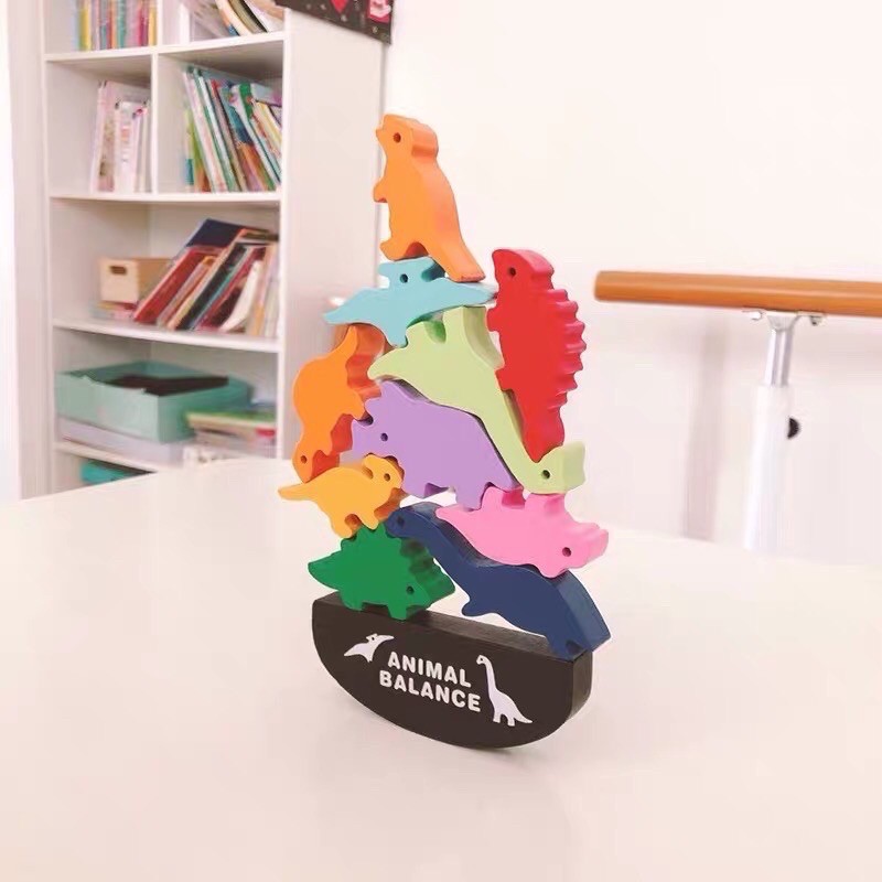 wooden animal balance - mainan latihan keseimbangan anak - mainan edukasi anak kado anak hadiah anak