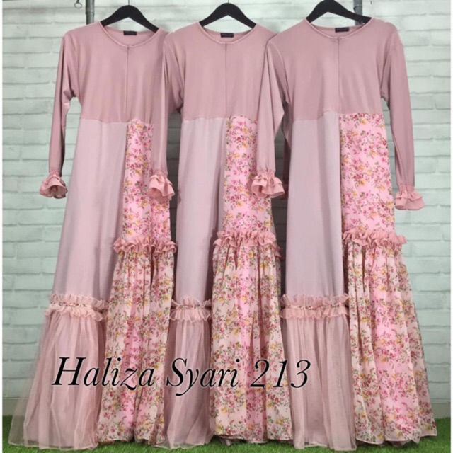Haliza gamis 213 (gamis only) original by haliza syari
