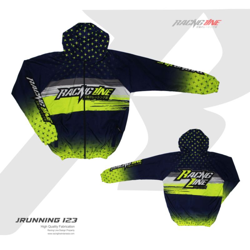 Jaket Running Racing Line - 123 "Bahan Parasut Tipis" (ORIGINAL)