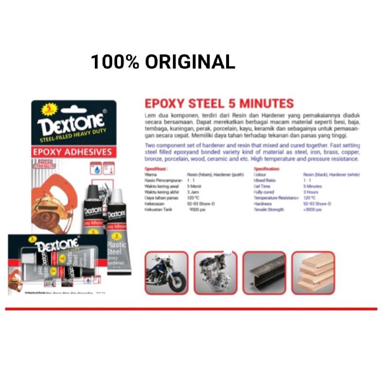 

LEM BESI EXPOXY DEXTONE 5MENIT 48GR 100% ORIGINAL
