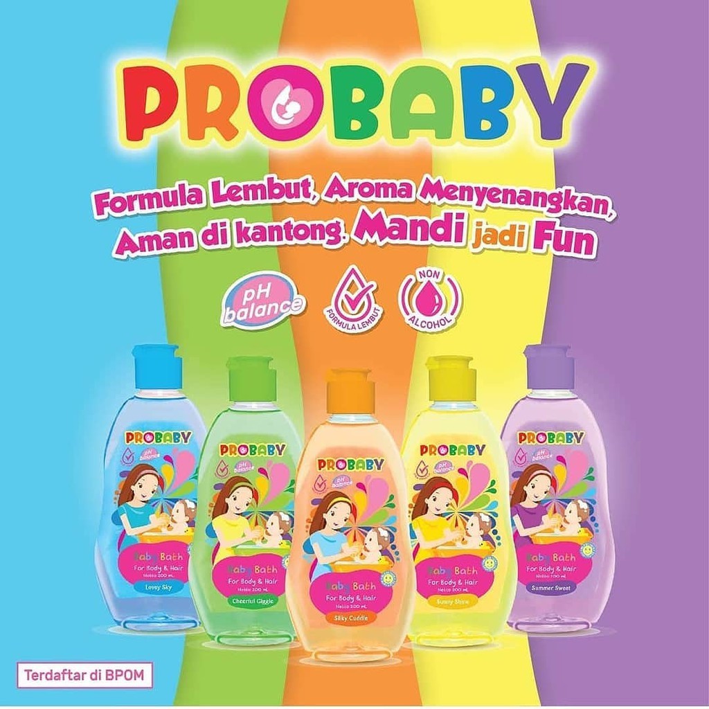 Probaby baby bath hair &amp; body  200 ml botol