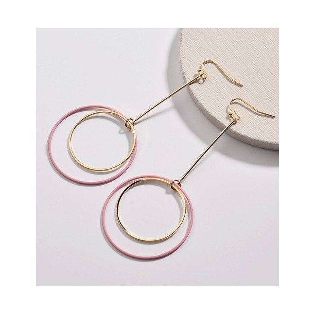 LRC Anting Gantung Fashion Round Shape Decorated E915