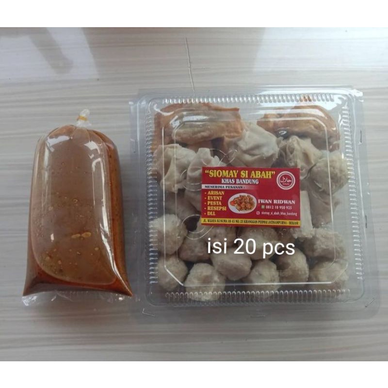 

siomay ikan tenggiri + tuna merah bisa di kukus dan di goreng (isi 20 pcs) halal+bumbu kacang siap saji