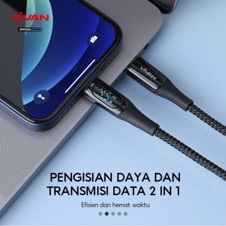 Kabel Data Vivan VCC100/VCL100 - Black Quick Charge