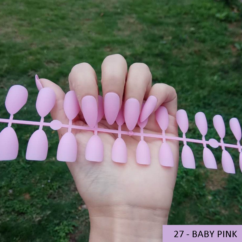 KUKU PALSU FAKE NAILS MATTE STILETTO STYLE  24PCS BAG 2 Y SERIES B