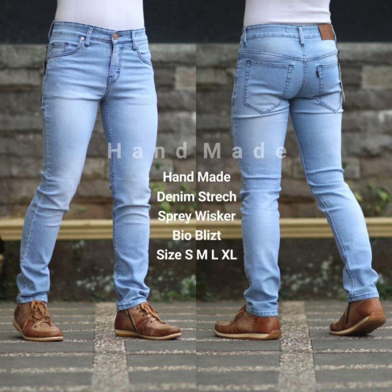 CELANA JEANS PRIA ORIGINAL HANDMADE SLIMFIT TERBARU