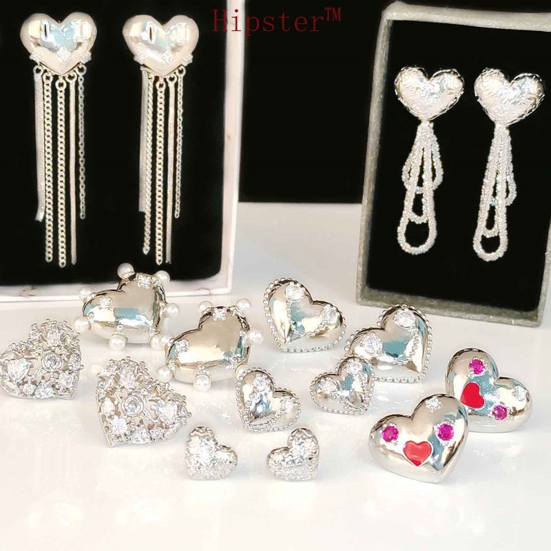 Women's Heart-Shaped Long Tassel Pearl Earrings