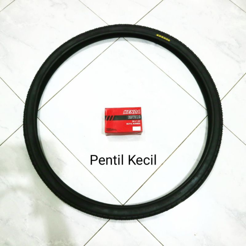 PAKET BAN SEPEDA 26 X 1.25 KENDA DENGAN BAN DALAM PENTIL KECIL PRESTA UNTUK SEPEDA HYBRID FEDERAL FI