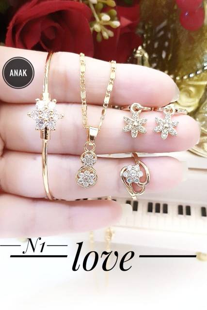 Xuping set perhiasan anak lapis emas 18k 2314h