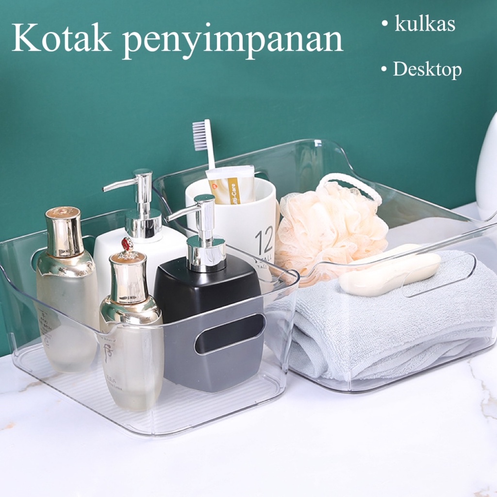 Kotak Organizer Kulkas / Tempat Penyimpanan Serbaguna Dengan Handle