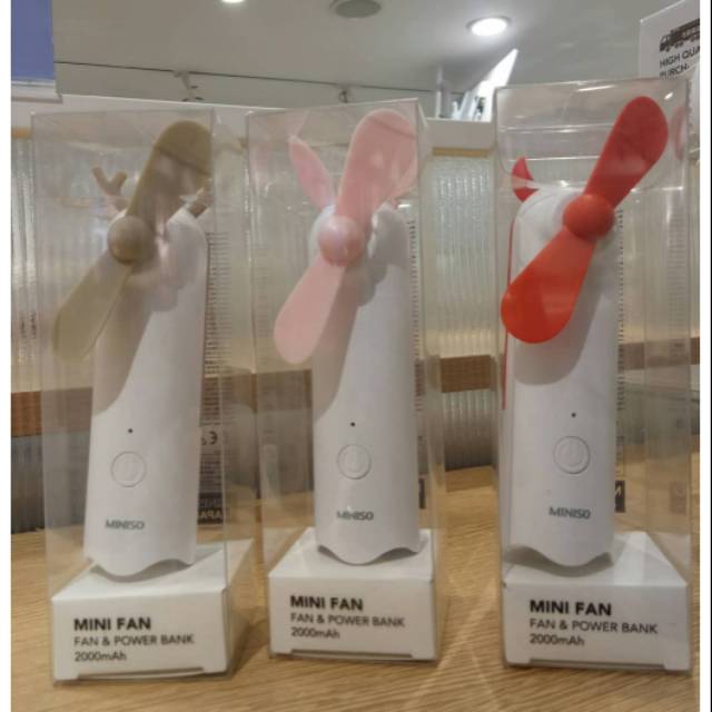 Jual Miniso Mini fan & power bank Shopee Indonesia