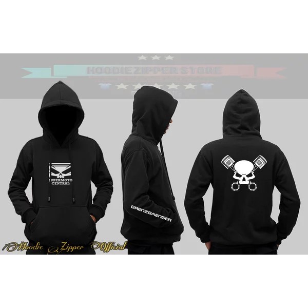 JAKET HOODIE CATTON FLEECE ORIGINAL SUPERMOTO CENTRAL (S.M.L.XL.XXL)