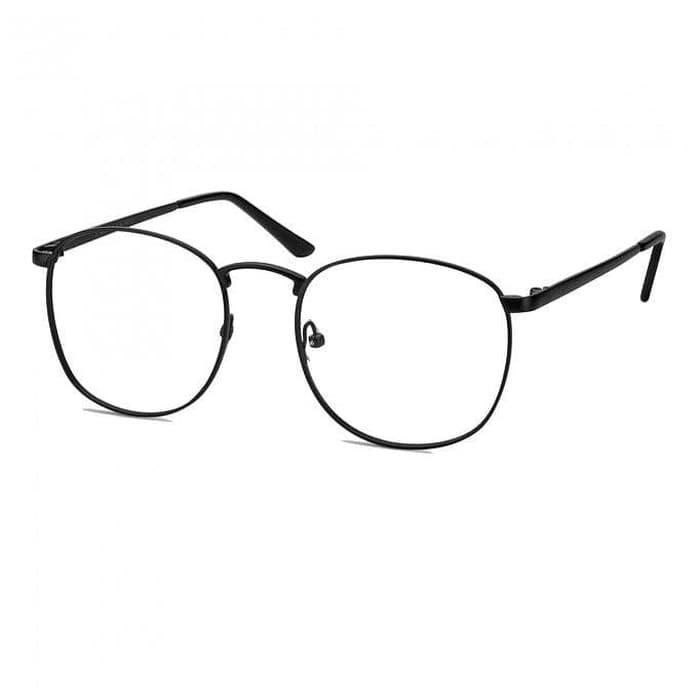 KACAMATA FASHION KACAMATA OVAL  DESIGN KOREA  PRIA DAN WANITA  BLACK  Diskon