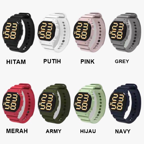 DS J026 Jam Tangan Touchscreen Unisex Tali Rubber Karet Digital LED Fashion Import