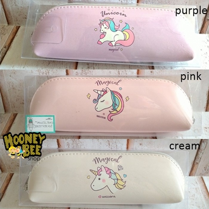 

SALE - Kotak pensil Unicorn Kulit Empuk Tebal Pencil case Unicorn
