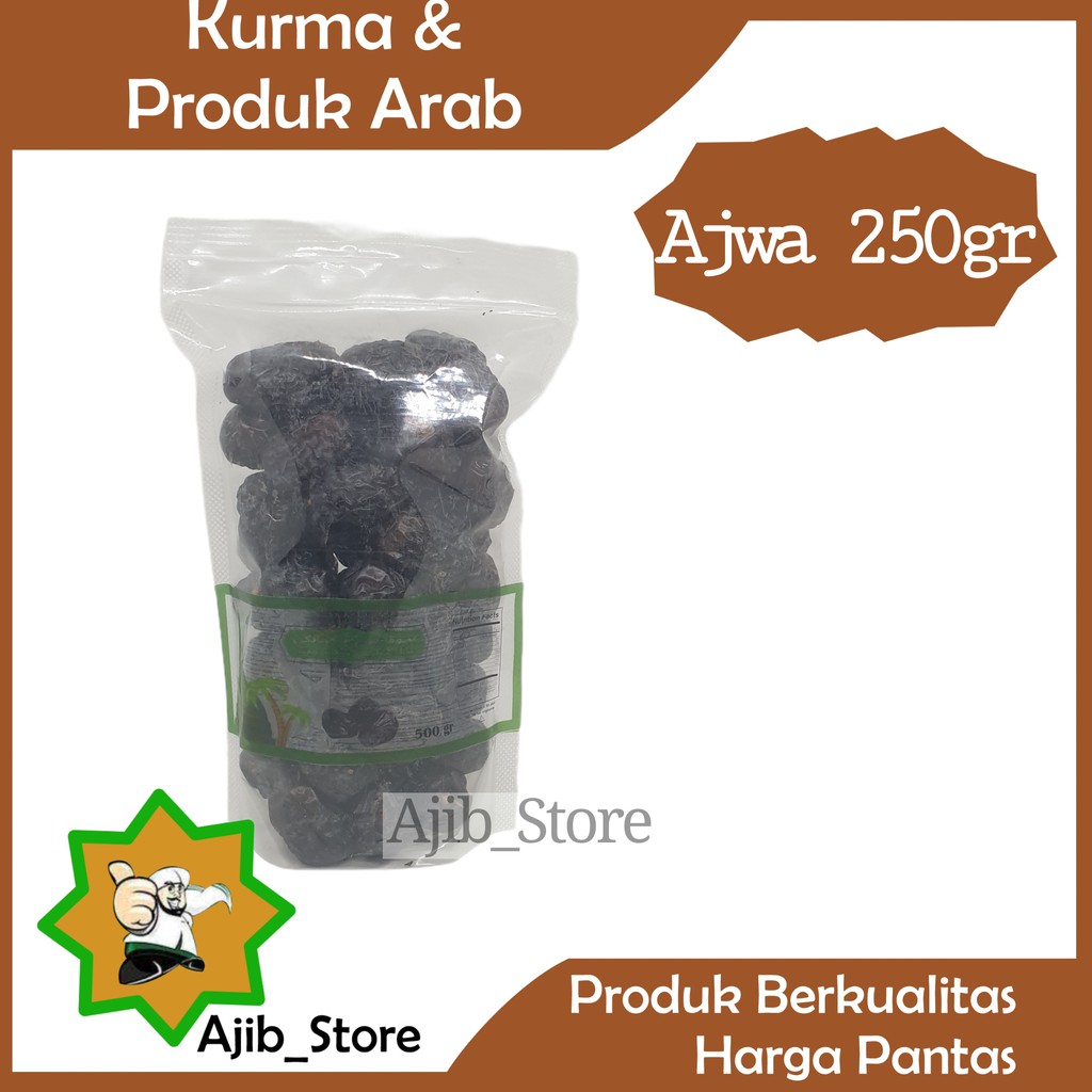 

(Premium - Ukuran Kecil) KURMA AJWA MADINAH AL MALIKI 250 gram 1/4 Kg Korma Nabi Ajwah Dates Madina Azwa 250gr 250g g gr Surabaya