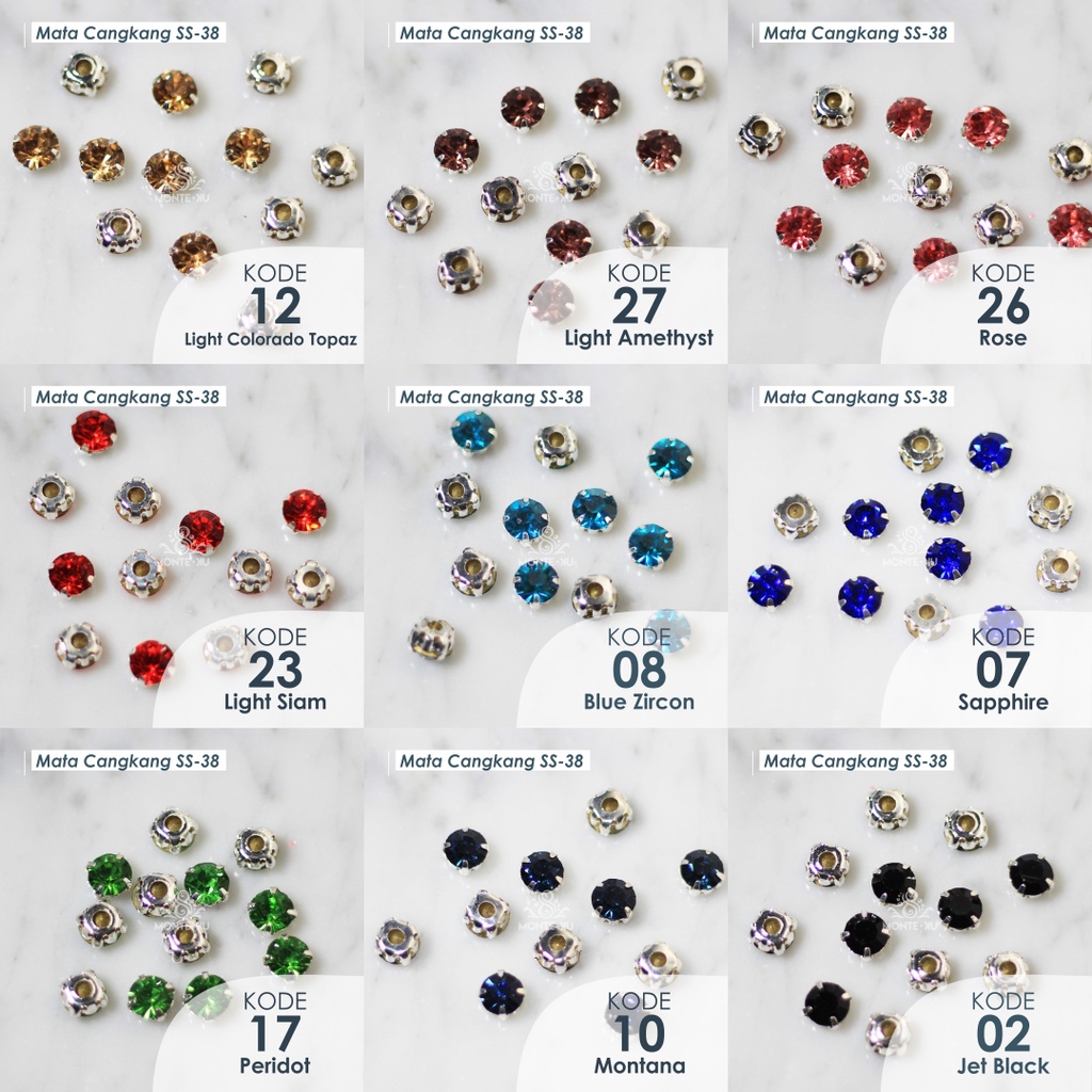 Monte Manik Mote Beads Borci Payet Mata Cangkang Bulat ss 16 ss 24 ss 38 Permata Kristal Bulat Kecil